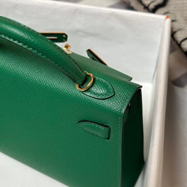Hermes Bag Images Mini Kelly 19CM Epsom Leather 1L Cactus Gold Hardware