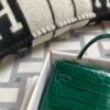 Vietnam Hermes Shiny Alligator Crocodile Mini Kelly 19CM 6Q Vert Emeraude Gold Hardware