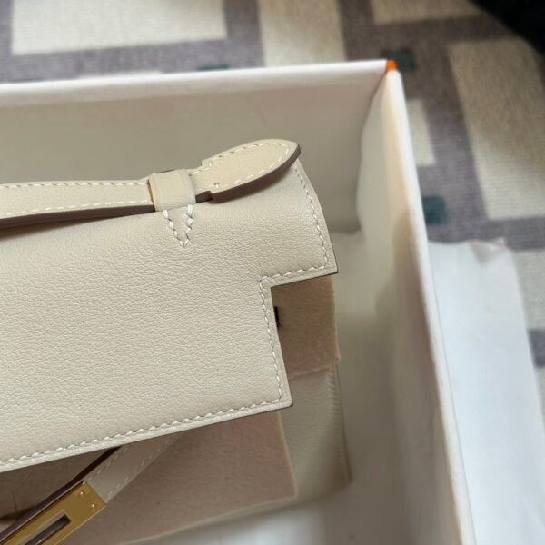 UAE Dubai Hermes Kelly Pochette 22CM CK10 Craie Swift Leather Gold Hardware