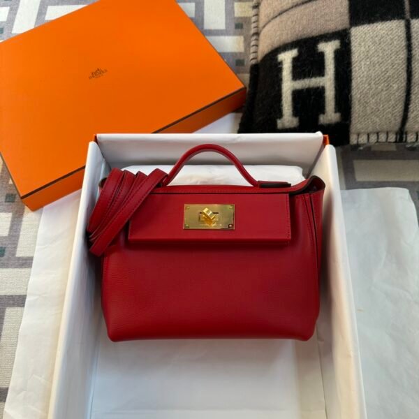 Hermes Bag Price Kelly 2424 Mini Evercolor/ Swift Q5 Rouge Casaque Gold Hardware