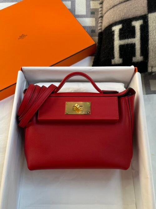 Hermes Bag Price Kelly 2424 Mini Evercolor/ Swift Q5 Rouge Casaque Gold Hardware