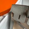 Hong Kong Hermes Birkin Touch 25CM Togo / Matte Crocodile 80 Gris Pearl Silver Hardware