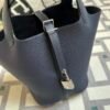 Qatar Doha Hermes Picotin 18CM Clemence Leather 73 Blue Saphir Silver Hardware