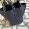 Qatar Doha Hermes Picotin 18CM Clemence Leather 73 Blue Saphir Silver Hardware
