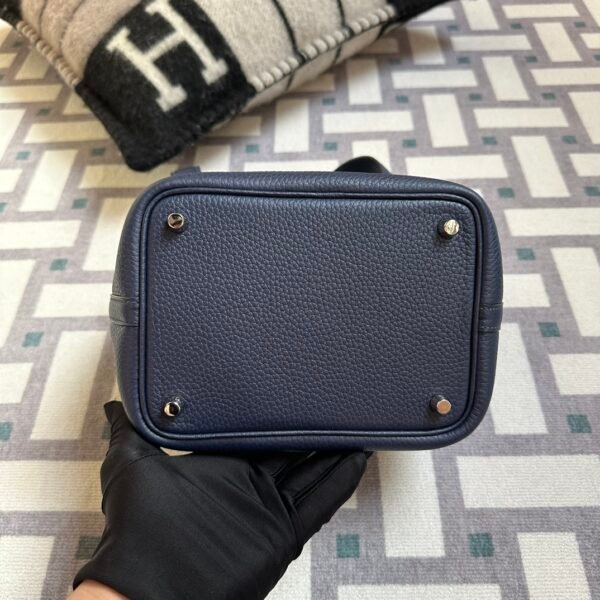 Qatar Doha Hermes Picotin 18CM Clemence Leather 73 Blue Saphir Silver Hardware