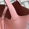 Hermes Picotin 18CM Clemence Leather 3Q Rose Sakura Silver Hardware