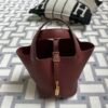 UAE Dubai Hermes Clemence Leather 55 Rouge H Picotin 18CM Gold Hardware