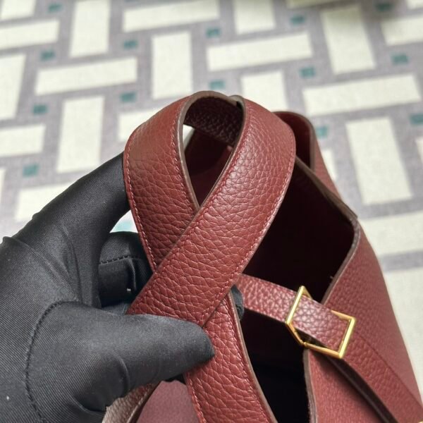 UAE Dubai Hermes Clemence Leather 55 Rouge H Picotin 18CM Gold Hardware
