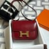 Russia Moscow Hermes Box Leather Constance 18CM 55 Rouge H Gold Hardware