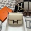 USA New York Hermes Constance 18CM Chevre Leather 10 Craie Silver Hardware