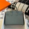 wsxc1720100948305_2 Saudi Arabia Riyadh Hermes Togo Leather Birkin 25CM 63 Vert Amande Silver Hardware