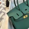 Hermes Bag Images Birkin 25CM Togo Leather Z6 Malachite Gold Hardware