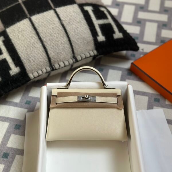 wsxc1720100955794_0 Kuwait Hermes Mini Kelly 19CM Epsom Leather I2 Nata Silver Hardware