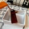 Australia Canberra Hermes Mini Kelly 19CM Shiny Alligator Crocodile 33 Miel Gold Hardware