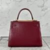 Singapore Kuala Lumpur Hermes Box Leather Kelly Sellier 25CM 57 Bordeaux Gold Hardware