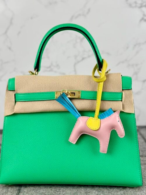 New Arrival Hermes Kelly Sellier 25CM Epsom Leather 0Z Vert Comics Gold Hardware
