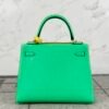 New Arrival Hermes Kelly Sellier 25CM Epsom Leather 0Z Vert Comics Gold Hardware