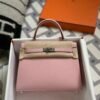Saudi Arabia Riyadh Hermes Kelly Sellier 25CM Epsom Leather 3Q Rose Sakura Silver Hardware