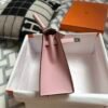Saudi Arabia Riyadh Hermes Kelly Sellier 25CM Epsom Leather 3Q Rose Sakura Silver Hardware