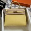 Hermes Bag Price Kelly Sellier 25CM 1Z Jaune Poussin Epsom Leather Gold Hardware