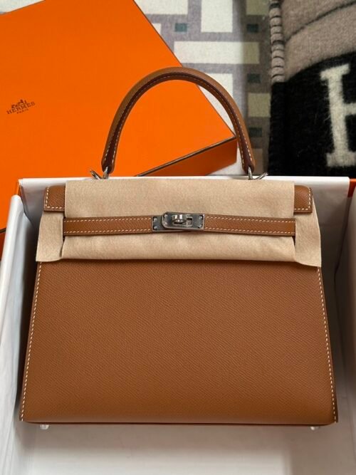 Russia Moscow Hermes CK37 Gold Epsom Leather Kelly Sellier 25CM Silver Hardware