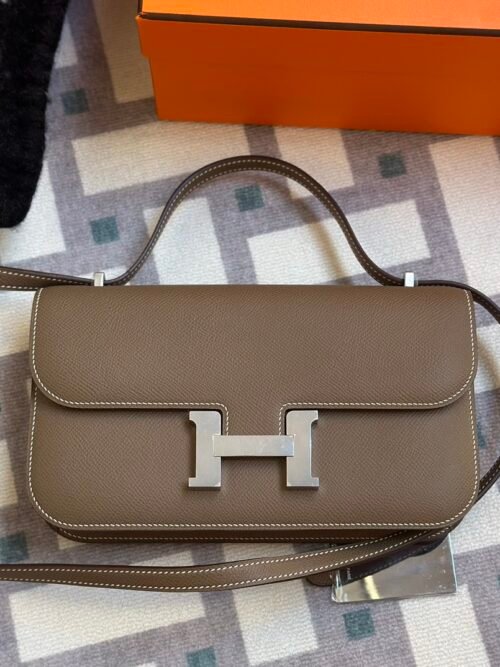 UAE Dubai Hermes Constance 24 Elan Epsom Leather CK18 Etoupe Silver Hardware