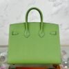 Hermes 3I Vert Criquet Epsom Leather Birkin Sellier 25CM Silver Hardware