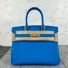 wsxc1721830600809_0-1 UK London Hermes Epsom Leather Birkin 30CM Blue Frida Gold Hardware