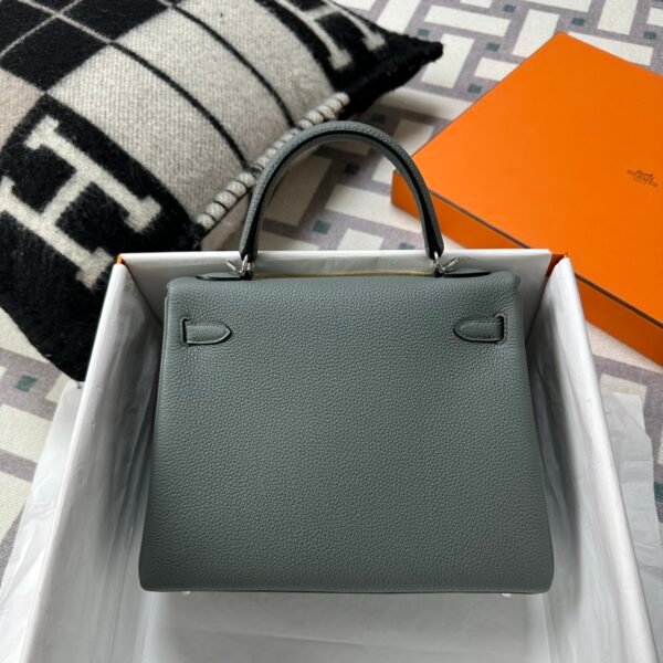 Indonesia Jakarta Hermes Kelly 25CM Togo Leather CK63 Vert Amande Silver Hardware