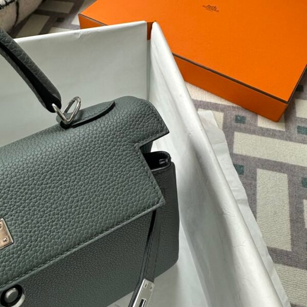 Indonesia Jakarta Hermes Kelly 25CM Togo Leather CK63 Vert Amande Silver Hardware