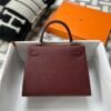 Hermes Bag Images Kelly Sellier 25CM Epsom Leather CC55 Rouge H Silver Hardware