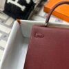 Hermes Bag Images Kelly Sellier 25CM Epsom Leather CC55 Rouge H Silver Hardware