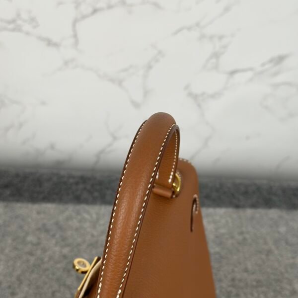 Full Handmade Hermes CC37 Gold Togo Leather Kelly 25CM Gold Hardware