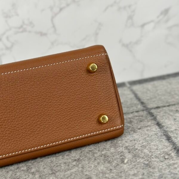 Full Handmade Hermes CC37 Gold Togo Leather Kelly 25CM Gold Hardware