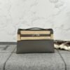 Full Handmade Hermes Swift Leather Kelly Pochette 22cm 0L Gris Meyer Silver Hardware