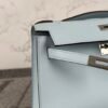 Hermes Bag Price Kelly Pochette 22cm T0 Blue Brume Swift Leather Silver Hardware