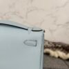 Hermes Bag Price Kelly Pochette 22cm T0 Blue Brume Swift Leather Silver Hardware