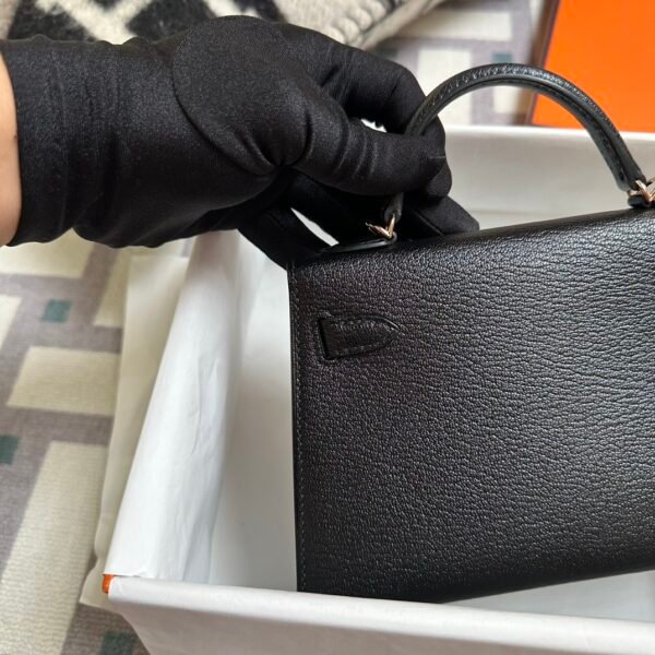 wsxc1722010071855_2 Hermes Mini Kelly 19CM CD89 Noir Chevre Leather Rose Gold Hardware