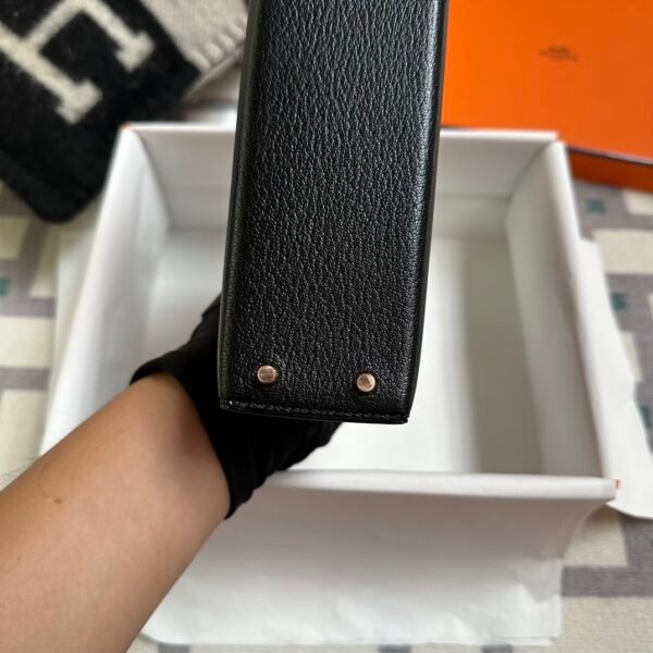 wsxc1722010071855_3 Hermes Mini Kelly 19CM CD89 Noir Chevre Leather Rose Gold Hardware