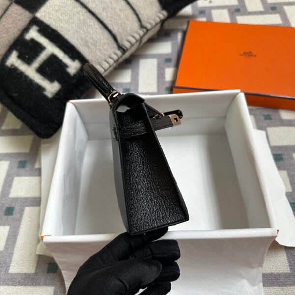 wsxc1722010071855_5 Hermes Mini Kelly 19CM CD89 Noir Chevre Leather Rose Gold Hardware