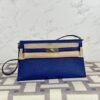 Canada Ottawa Hermes Kelly Elan 27CM Chevre Leather 7T Blue Electric Silver Hardware