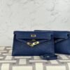 UAE Dubai Hermes Kelly Elan 27CM Chevre Leather CC73 Blue Saphir Gold Hardware