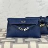 wsxc1722267331256_0-2-1 Hermes Bag Price Chevre Leather Kelly Elan 27CM CK73 Blue Saphir Silver Hardware