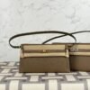 Hermes Bag Images Chevre Leather CC18 Etoupe Kelly Elan 27CM Gold Hardware