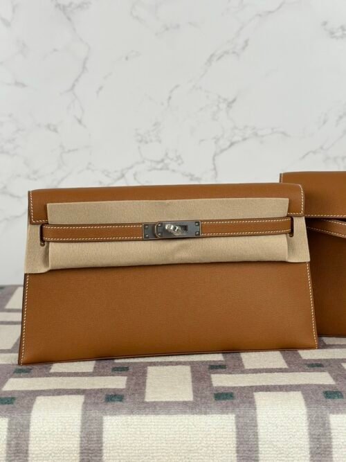 Kuwait Hermes Kelly Elan 27CM Mademe Leather CK37 Gold Silver Hardware