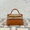 wsxc1722867905850_0-1 UK London Hermes Mini Kelly 19CM 37 Gold Matte Alligator Crocodile Gold Hardware