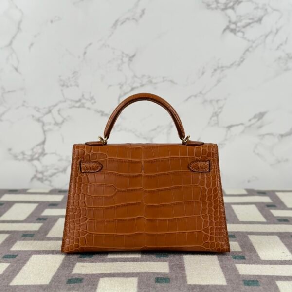 UK London Hermes Mini Kelly 19CM 37 Gold Matte Alligator Crocodile Gold Hardware