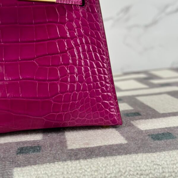 wsxc1722869412473_4 Australia Sydney Hermes Mini Kelly 19CM Shiny Alligator Crocodile J5 Rose Sheherazade Gold Hardware