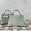 wsxc1723040844108_2 Hermes Bag Price Mini Kelly 19CM Matte Alligator Crocodile 0W Gris Neve Gold Hardware