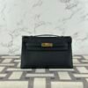 Hermes Bag Price Epsom Leather Kelly Pochette 22CM CC89 Noir Gold Hardware